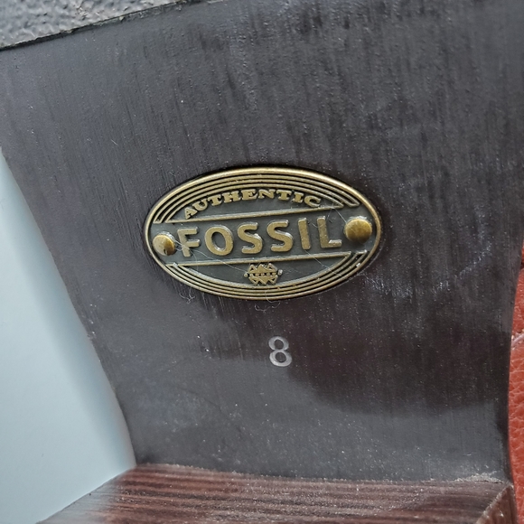 Vintage Fossil Brand 70's Style Boho Genuine Leather Boots Western Festival 8 - Picture 3 of 13